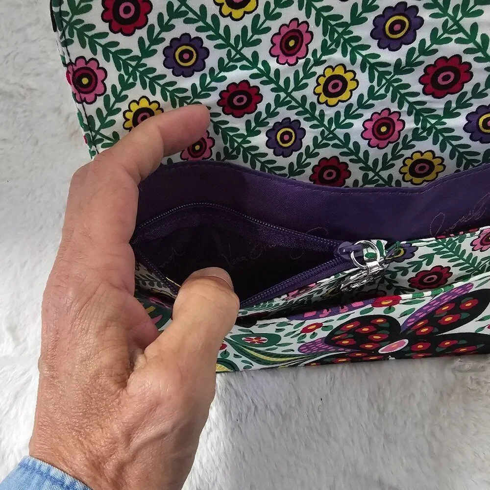 Vera Bradley Viva La Vera Wallet Purple Green Floral Envelope NWOT